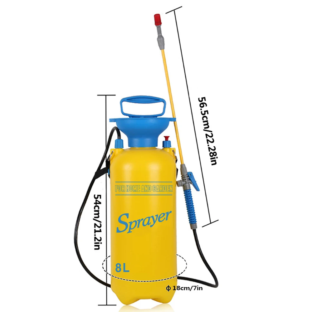 3L/5L/8L Manueller Drucksprüher Hochdruck-Luftkompressionspumpe Garten-Gießkanne für Autowäsche, Camping, Strand, Outdoor – Detail 9