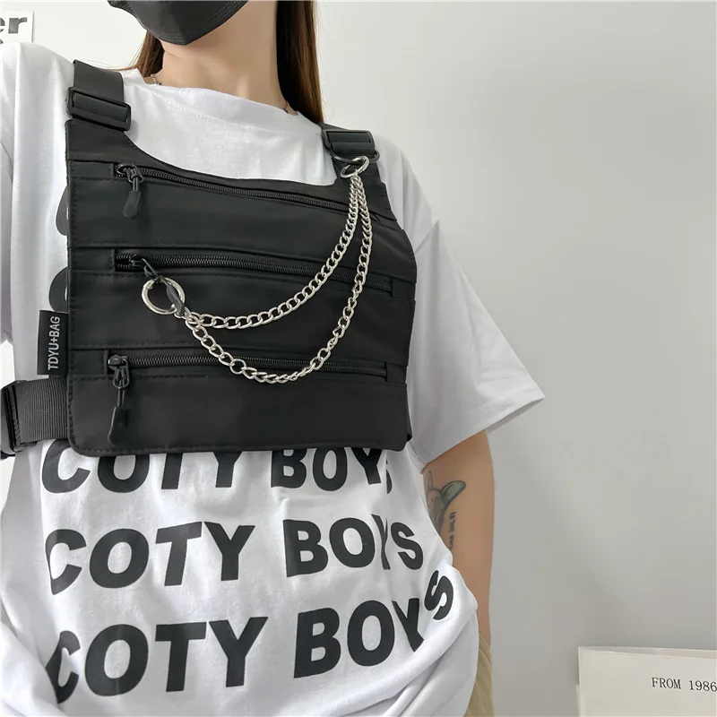 Molle-Bolso de pecho para hombre y mujer, riñonera informal deportiva de gran capacidad, estilo Hip Hop, tendencia 2024