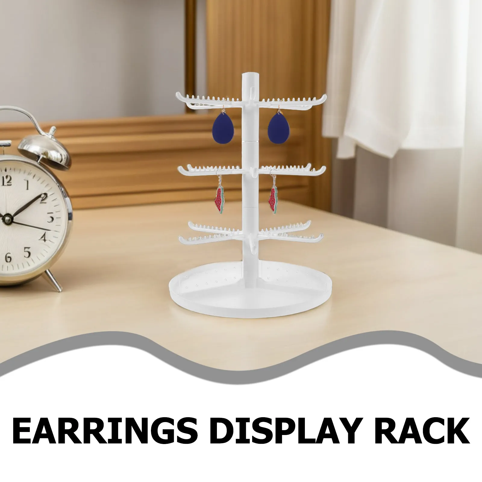 

Tree Jewelry Stand Decorative Necklace Holder Earring Display Rack Entryway Key Organizer Countertop Storage Bracelet Ring Tray