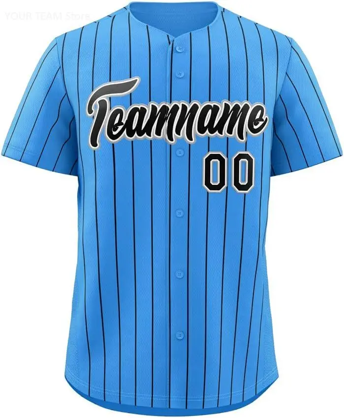 

Изготовленный на заказ бейсбольный трикотаж в полоску в стиле хип-хоп, рубашки на пуговицах, персонализированный сшитый номер имени для взрослых/молодежи, спортивный подарок на день игры