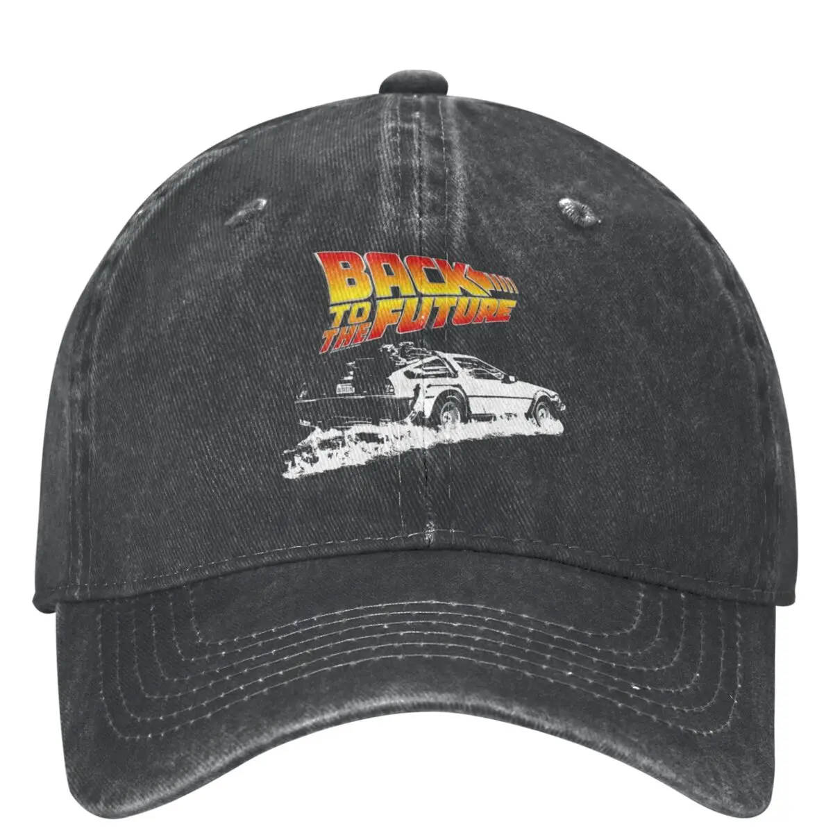 Vintage Back To The Future Baseball Caps Men Women Distressed Cotton Headwear DeLorean Fire Tracks Outdoor Adjustable Hats Cap