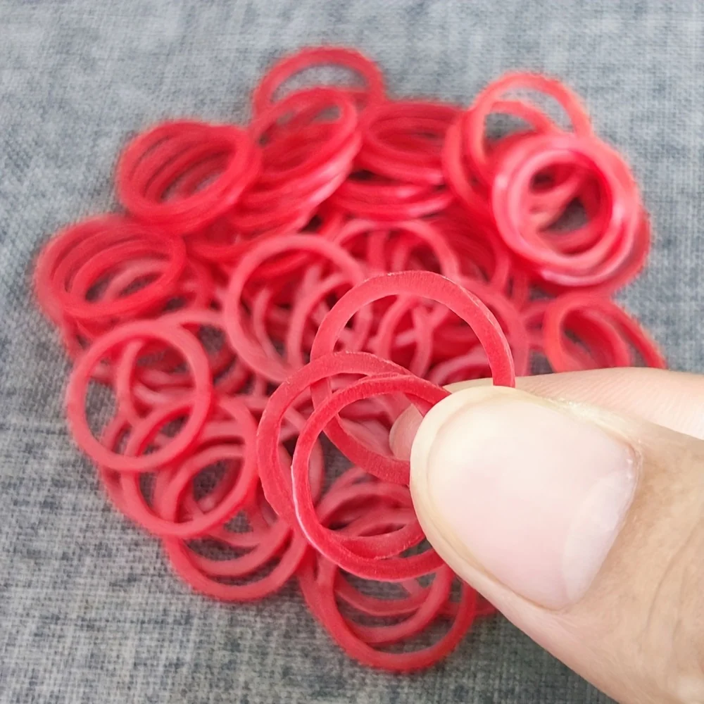 2000 Stuks Rode O Ringen Elastiekjes 1.5Cm/0.6Inch Elastiekjes Elastische Rubberen Ring Rekbare Latex Ringen Benodigdheden