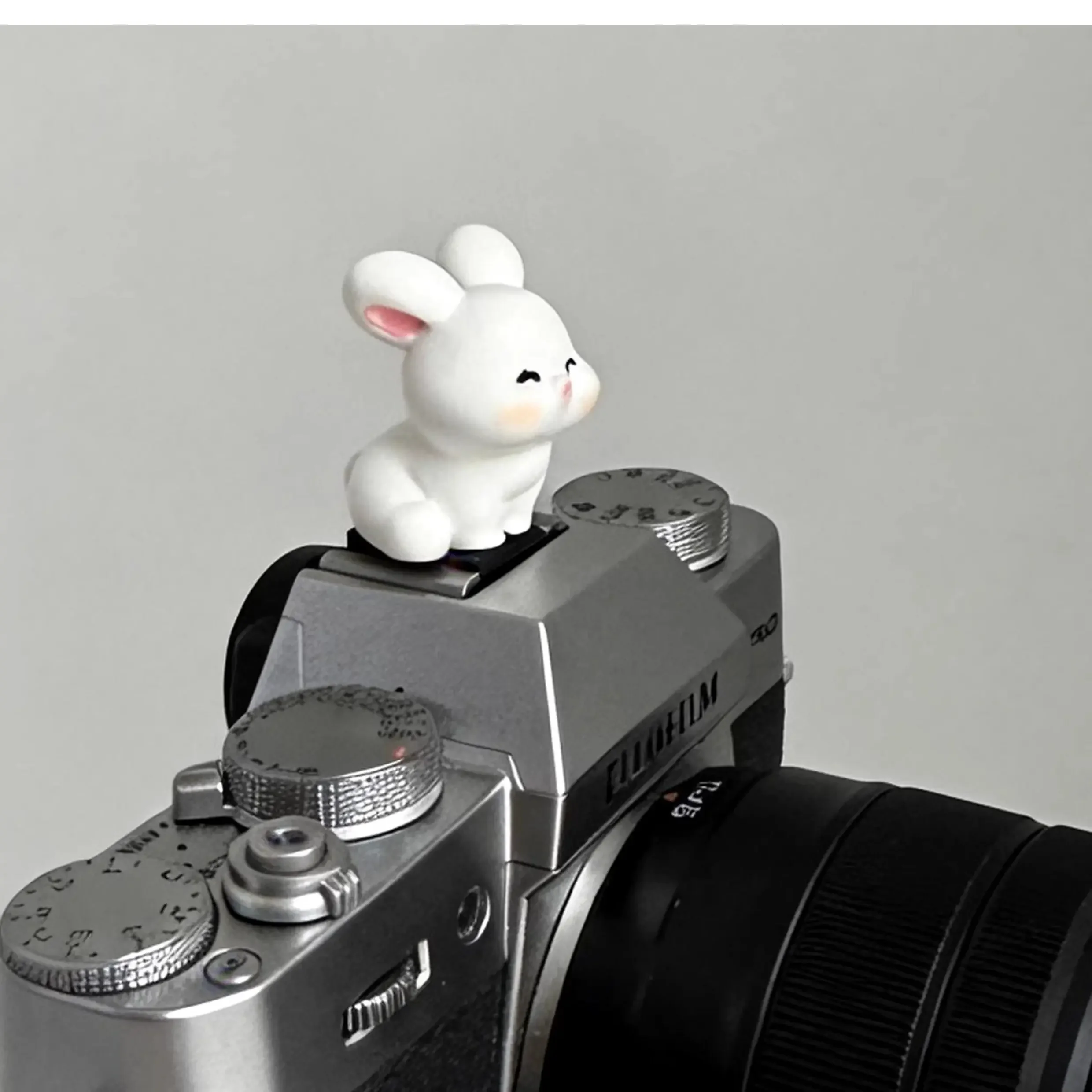 Cute Rabbit Hot Shoe Cover, 3D Camera Shoe Cap for Fujifilm X100V XT5 Cameras