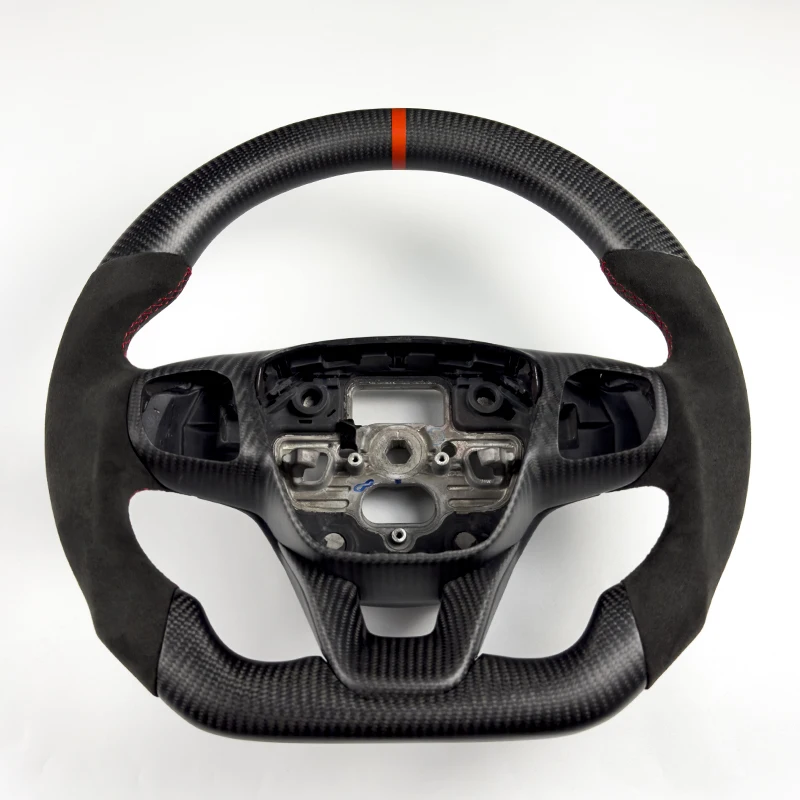 Rode marker geschikt voor Ford Fiesta ST MK8 2021 Focus matzwart koolstofvezel stuurwiel Hoge kwaliteit sportwiel aangepast - afbeelding 2
