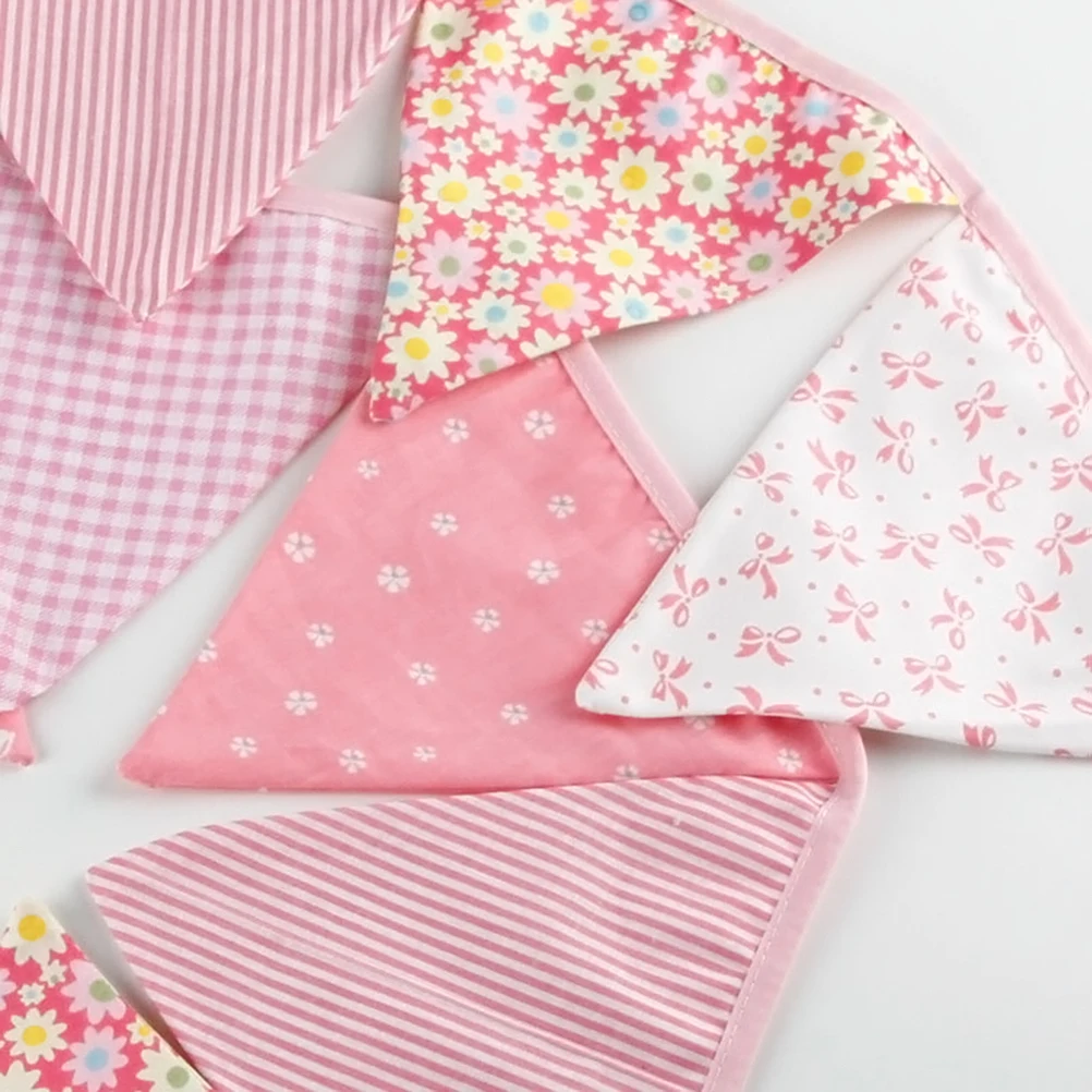 

3.2M Cotton Pennant Decoration Birthday Bunting Party Supplies Flags Banner Home Kids Room Wall Ceiling Fence Drapeable Washable
