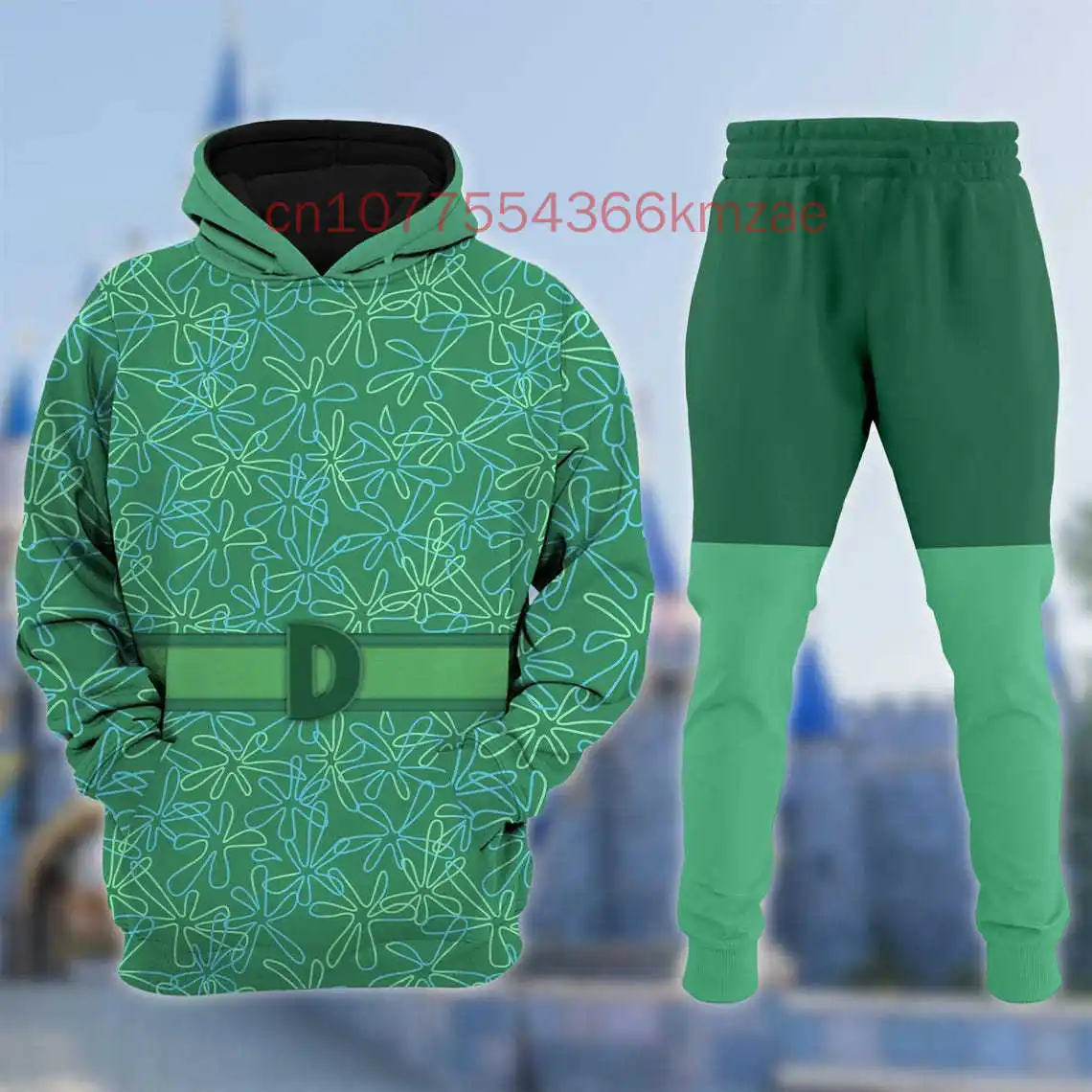 Disney envy dentro para fora conjunto de moletom com capuz masculino e feminino impressão primavera e verão esporte moda rua moletom roupas esportivas