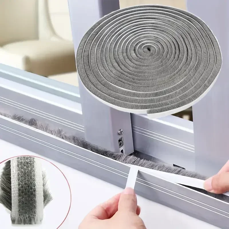 5/10M Door Brush Seal Felt Weather Stripping for Window Dustproof Sound Insulation Door Gap Blocker Door Sweep Draught Excluder