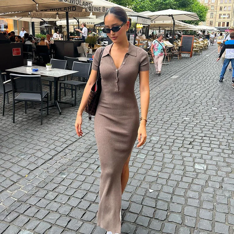 

Sisjuly American Retro Slimming White Single Button Short Sleeve Dress Women's Wrap Long Skirt V-neck Street Style Pure Color
