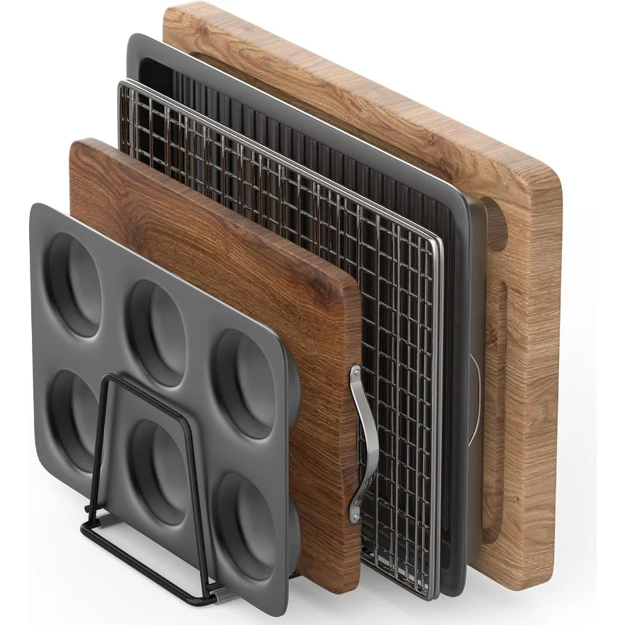 

Cutting Board Organizer Kitchen Organizer Rack for Cutting Board Bakeware and Cookie Sheet 5Slot HeavyDuty Steel Cookware Holde