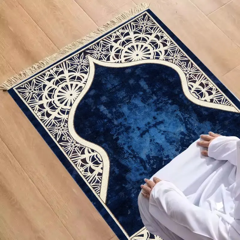 VIKAMA Foldable and Portable Muslim Prayer Mat, Classic Minimalist Geometric Arch Non-Slip Prayer Mat, Home Decor