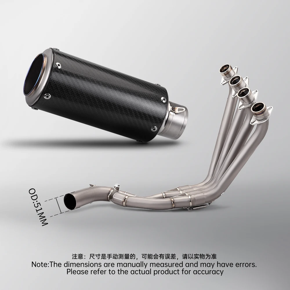 

Titanium alloy Motorcycle Exhaust System For CB650F CB650R CBR650 CBR650F 2014-2024 Front Mid Link Pipe Escape 51mm Moto Muffler
