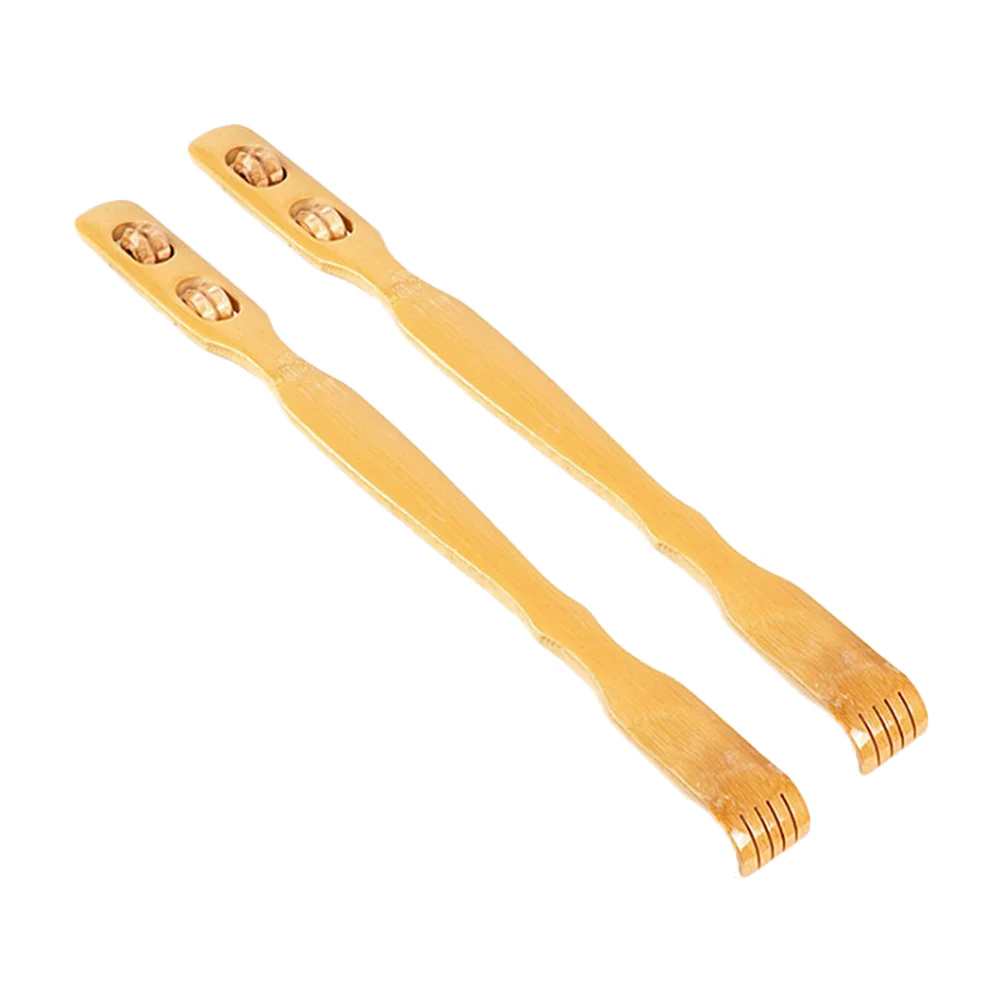 2 pçs ferramenta de coçar corpo scratcher massagem vara volta para homens bambu madeira backscratcher o velho