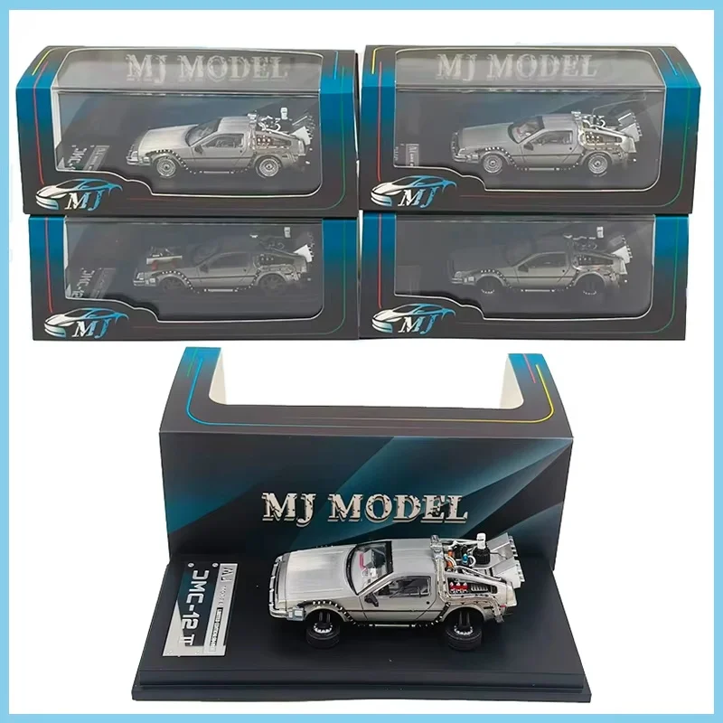 New 1:64 Back To The Future Time Machine DMC-12 Delorean Diecast High Quality Alloy Model Car Collection Decorated Holiday Gift