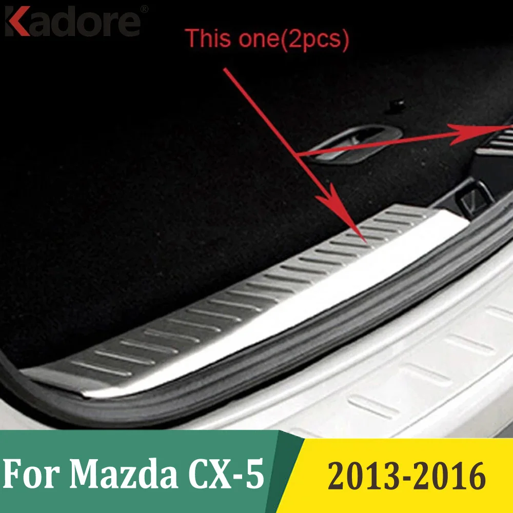 For Mazda CX-5 CX5 2013 2014 2015 2016 Inner Rear Bumper Protector Sill Trunk Trim Guards Pad Accessories Stainless Steel