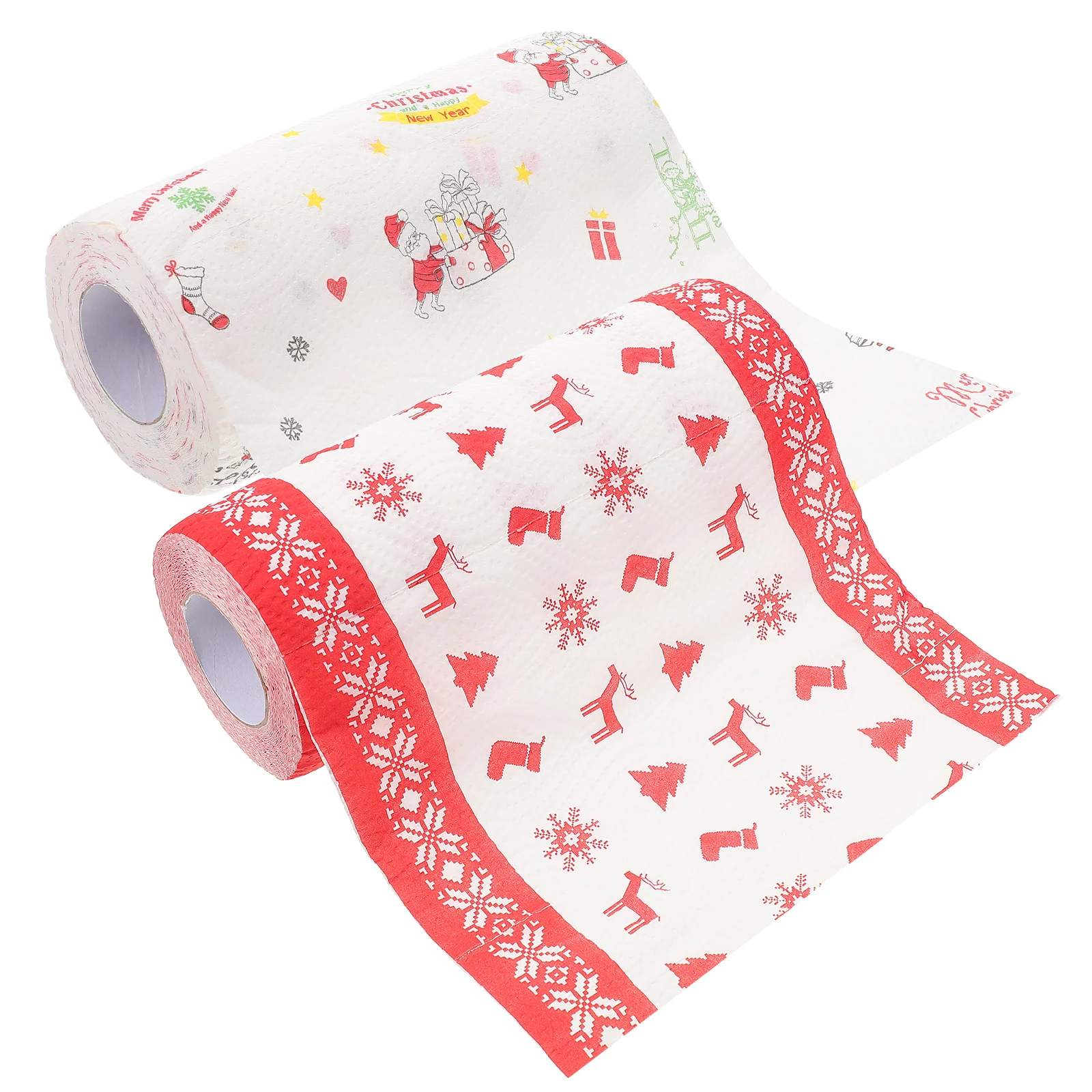 Christmas Pattern Series 2 Roll Paper Christmas Decorations Prints Cute Toilet Paper Christmas Decorations For Proof Food Paper