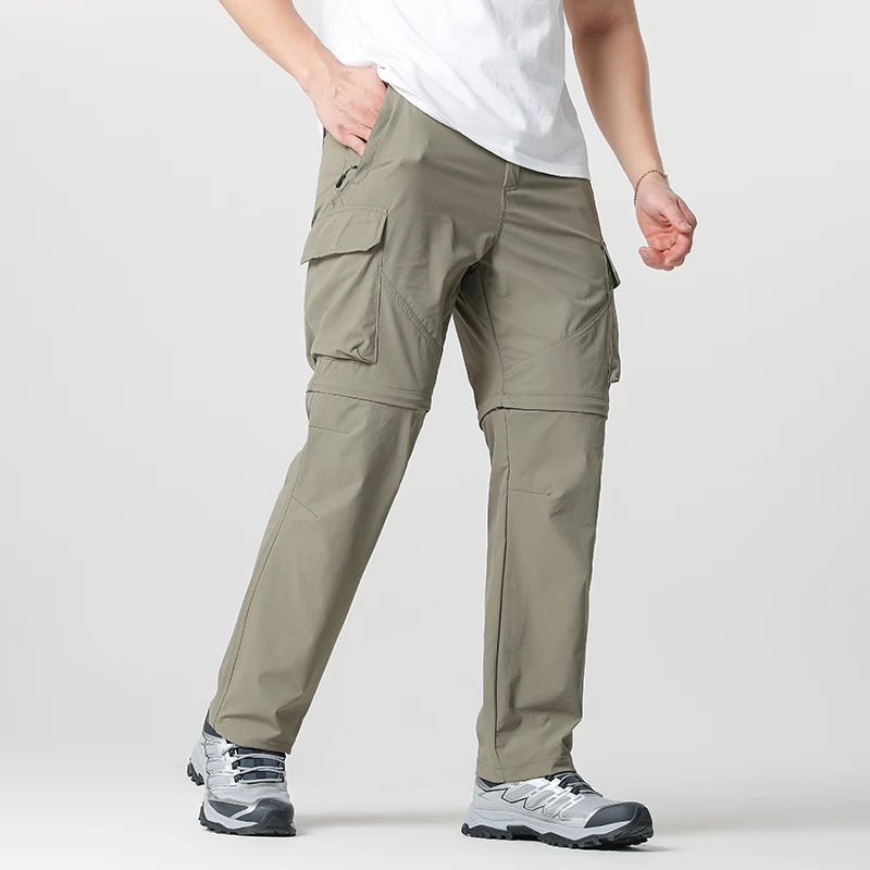 بنطال كارجو قابل للتحويل للمشي لمسافات طويلة للرجال، مقاوم للماء، سريع الجفاف، خفيف الوزن، سحاب قابل للإزالة، مثالي للمغامرات الخارجية وصيد الأسماك والتخييم، معدات المشي لمسافات طويلة متعددة الاستخدامات لجميع المواسم. #5