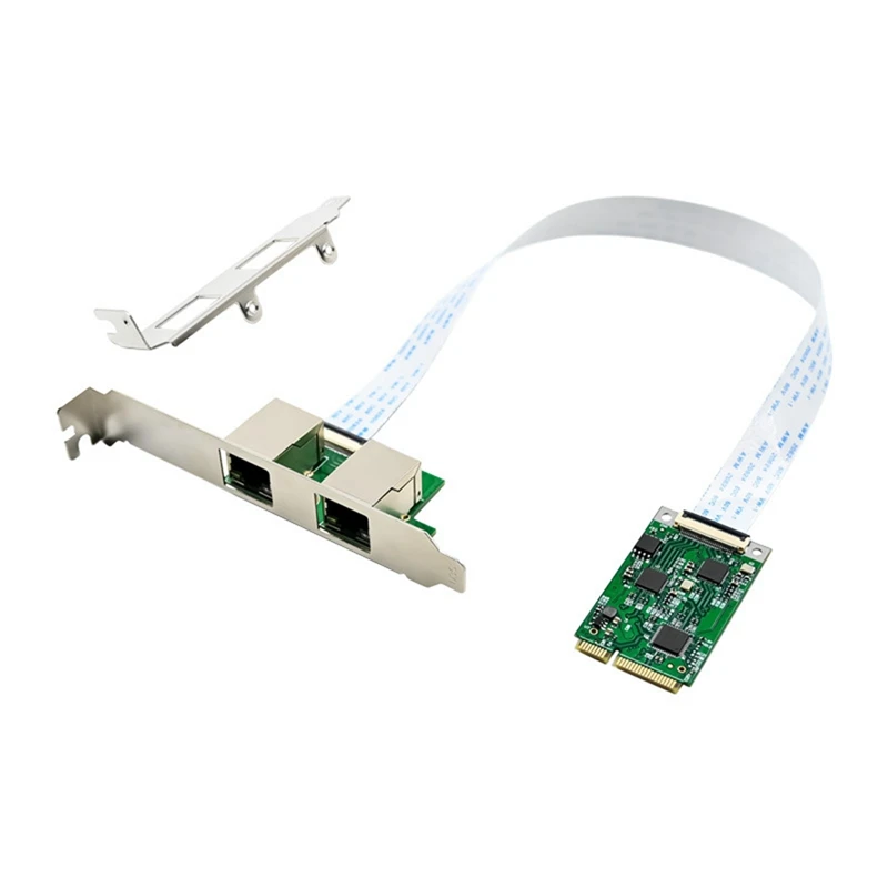 Minipcie Dual RJ45 Port 2.5G Gigabit Ethernet Network Card 2.5G/1000/100/10Mbps RTL8125B Industrial Control Network Card