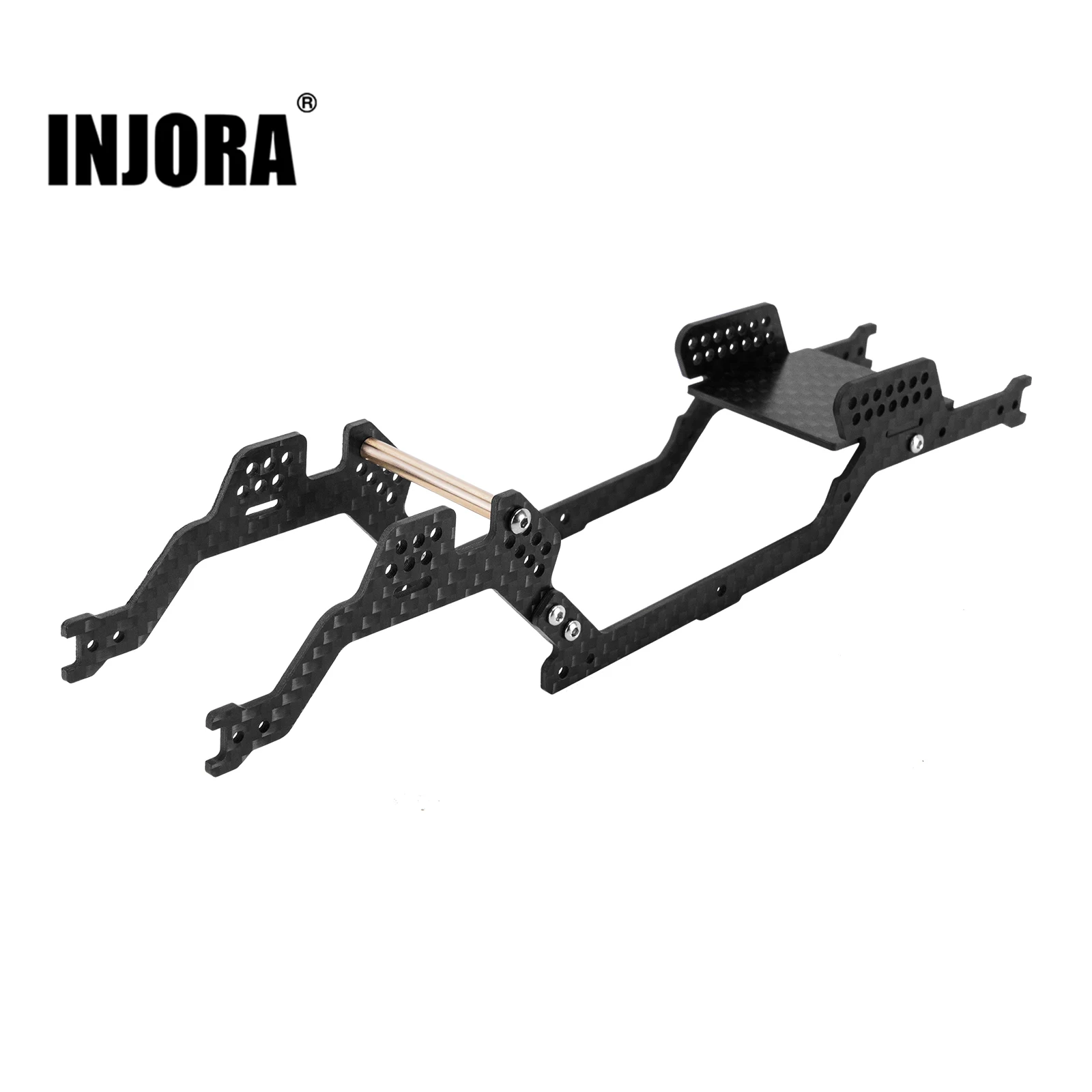 INJORA LCG Zestaw podwozia z włókna węglowego Belka ramy do samochodu gąsienicowego 1/18 RC TRX4M Upgrade (4M-38)