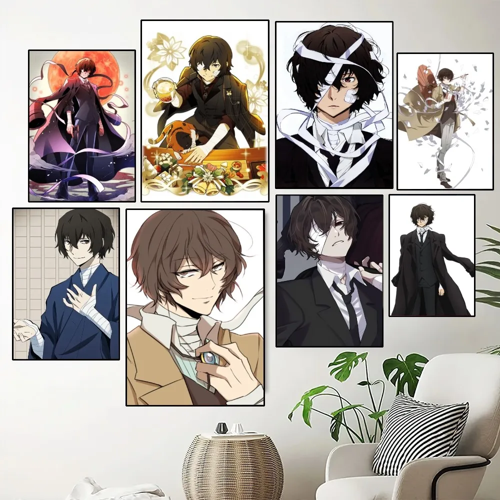 1pc Bungo Stray Dog Osamu Dazai Poster Paper Print Home Bedroom Entrance Bar Cafe Art Painting Decoration