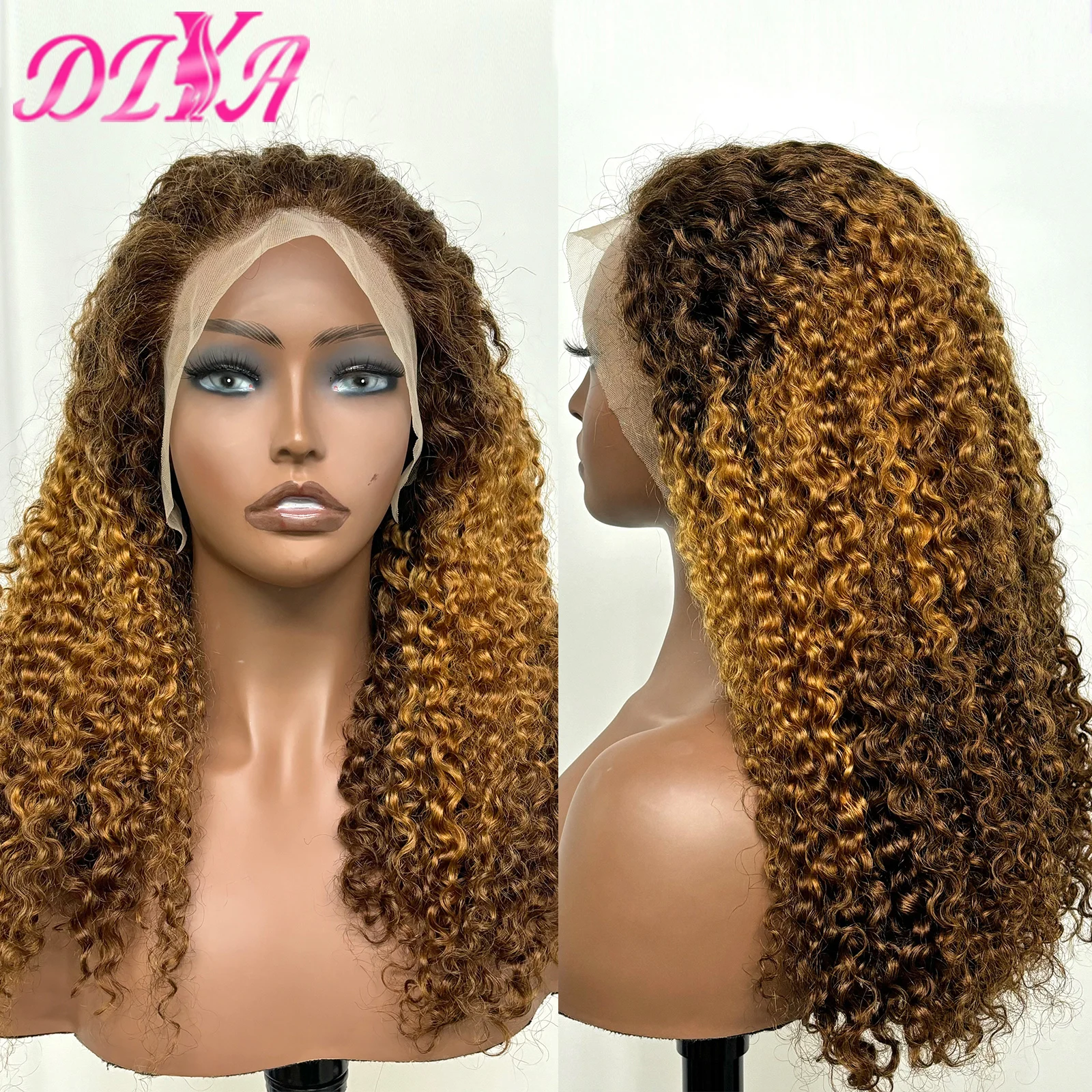 HD Lace 13X4 10A Double Drawn 10 Inch Burmese Curly Human Hair Wigs for Black Women Preplucked Ombre Bob Human Hair Wig