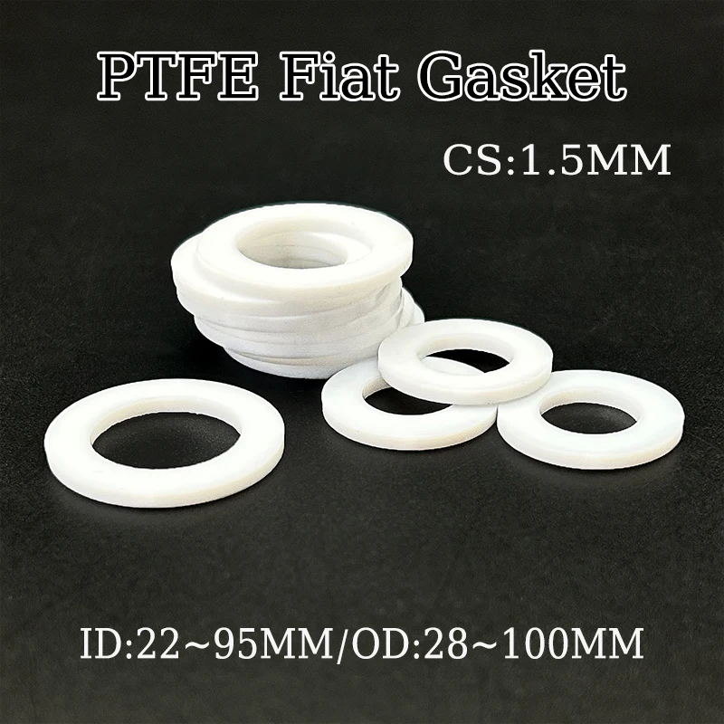 

PTFE Flat Gasket WhiteFlange Pressure Gauge Water Pipe Joint Gasket Inner CS 1.5mm Gasket Spacer Sealing For Pressure Gage