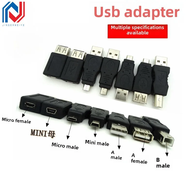 1PCS/lot 2.0 USB Adapter Mini 5P to A Male/Female Micro to USB Female/Male Android Data Square T-Port Converter