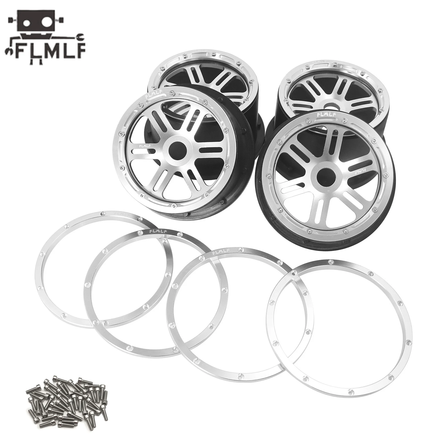 FLMLF Rc Auto All Terrain Achter- of Voorband of CNC Metalen Split Wielnaaf voor 1/5 HPI ROFUN ROVAN KM BAJA 5B SS Buggy Truck Onderdelen