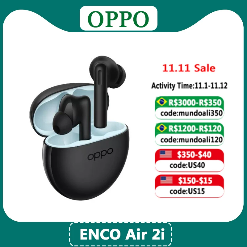 New OPPO ENCO Air 2i TWS Wireless Earbuds AI Noise Cancelling Wireless Headphone 28Hours Battery Life For Find X5