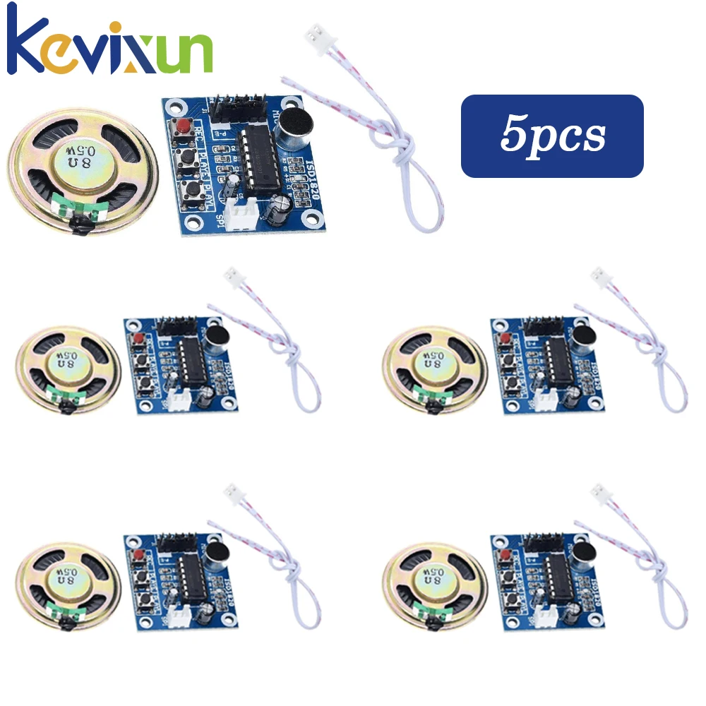 1-10pcs ISD1820 recording module voice module the voice board telediphone module board with Microphones + Loudspeaker