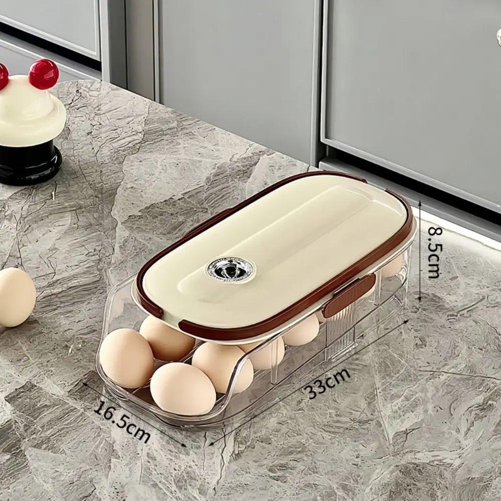 

Space Saving Household Rolling Egg Storage Box Large-capacity Automatic Scrolling Egg Storage Box Egg Dispenser Refrigerator