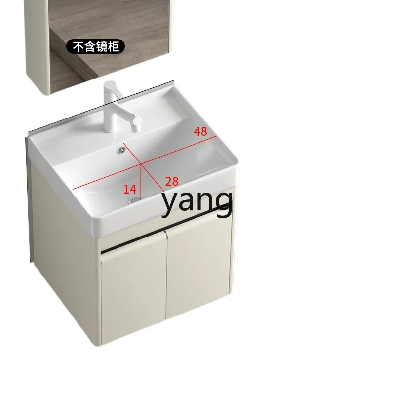 

Yjq Stainless Steel Bathroom Cabinet Combination Washstand Wash Basin Bathroom Cabinet Smart Simple Arc