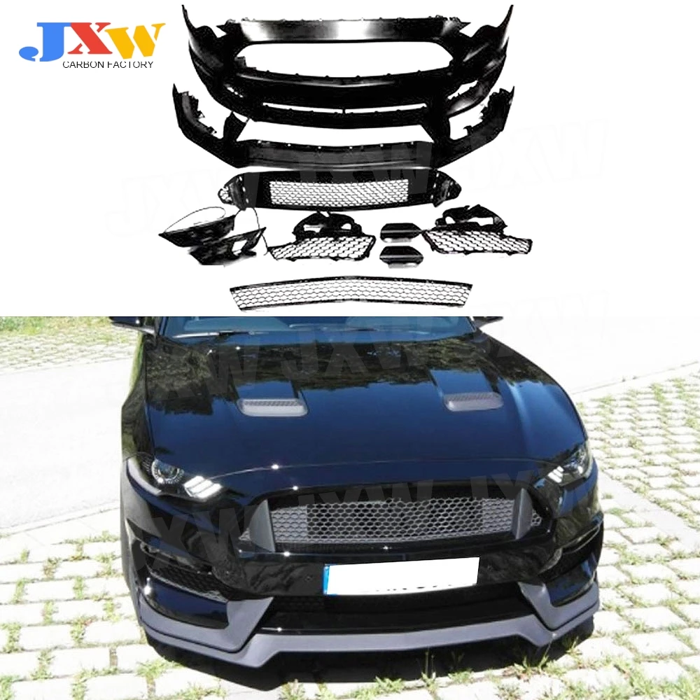 PP Material Front Bumper Lip Body Kits Car Front Bumper Lower Grill Grille Cover For Ford Mustang 2018 - 2020 GT350