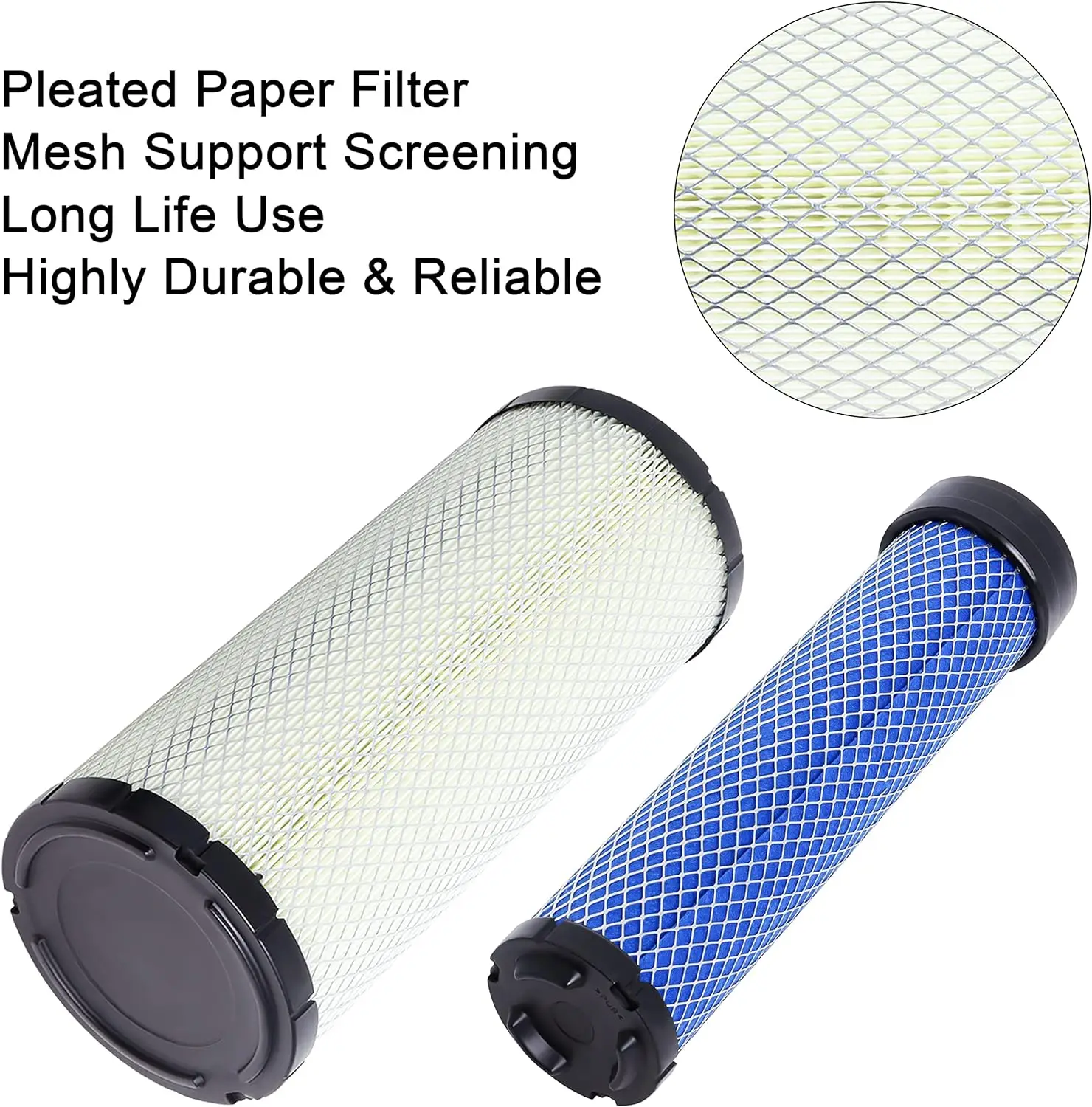 P827653 P829332 Air Filter Set Compatible with Bobcat 6666375-6666376 Replaces for 863 863G 873 873G 883 Air Filter