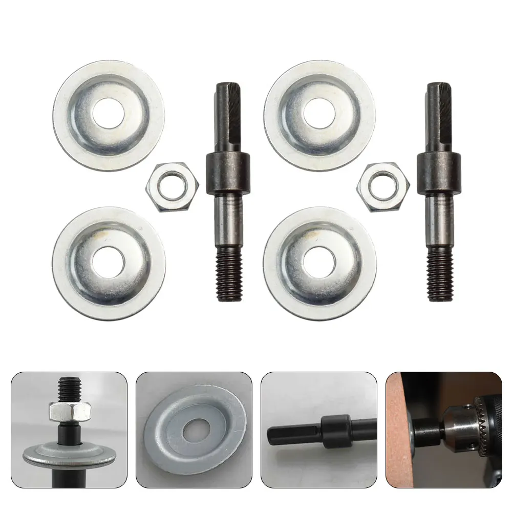 

2 Sets Electric Drill Converter For Grinding Wheel Joint High Speed Steel Extension Shaft Home Repairing Tool Metal Polishing