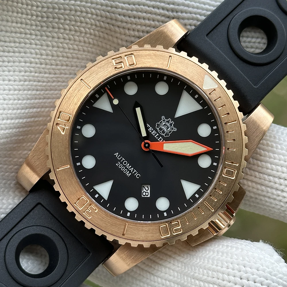 STEELDIVE SD1987S 2000m 46.5mm Waterproof Diver's Watch with Sapphire Glass Mechanical Movement  Solid Bronze Case Watch for Men