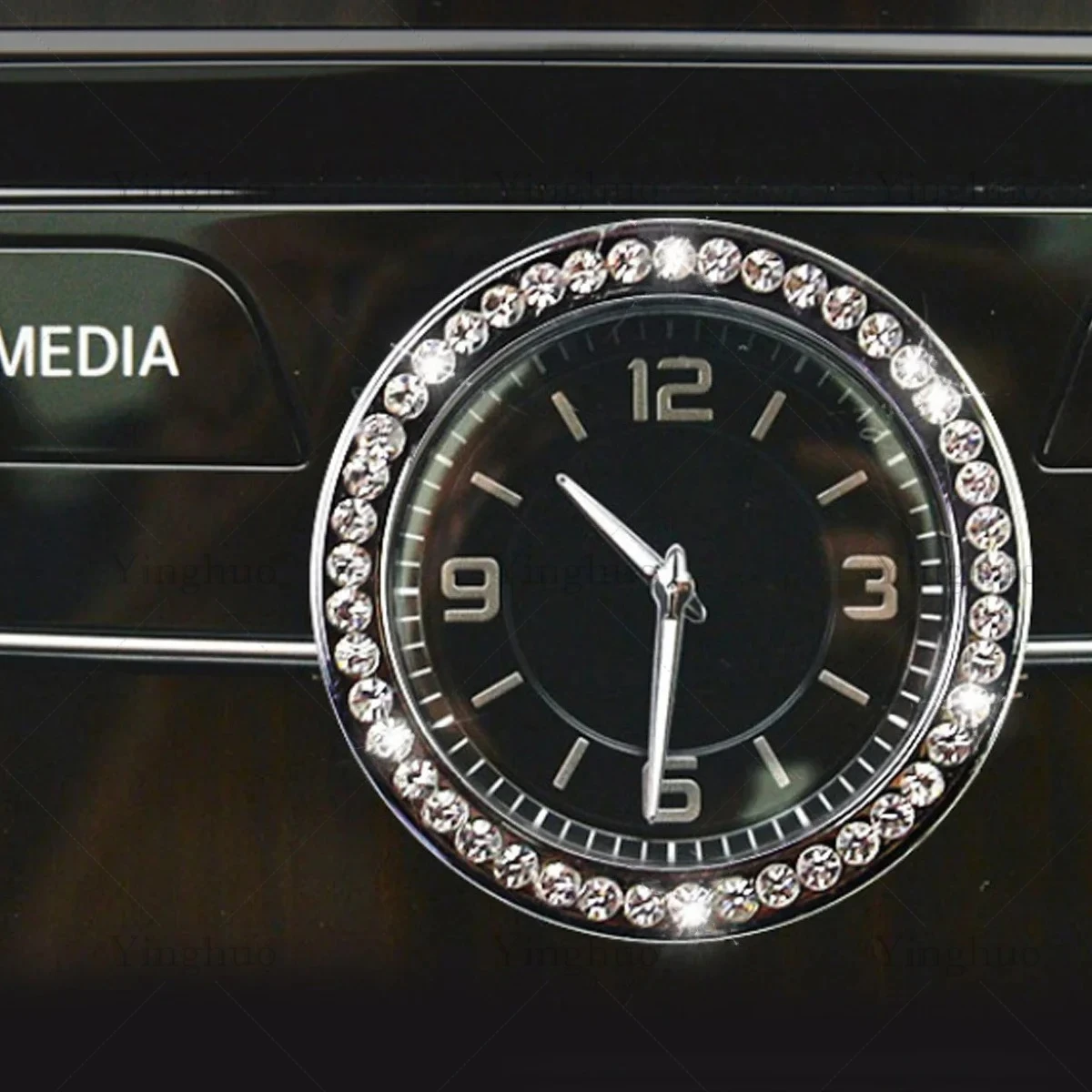 Car Dashboard Clock Watches Surround Trim Ring Rhinestone Sticker For Mercedes Benz C E CLS S Class W205 W213 W222 W221