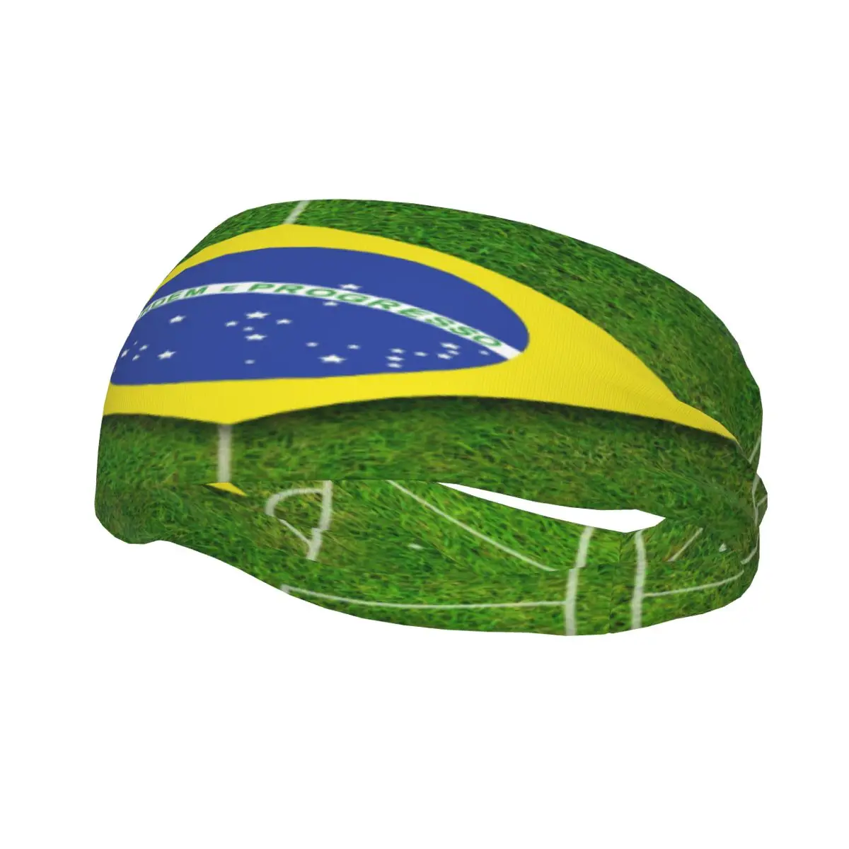 

Brazil Flag Football Field Elastic Hair Band Yoga Headband Makeup Hair Hoop Headwrap