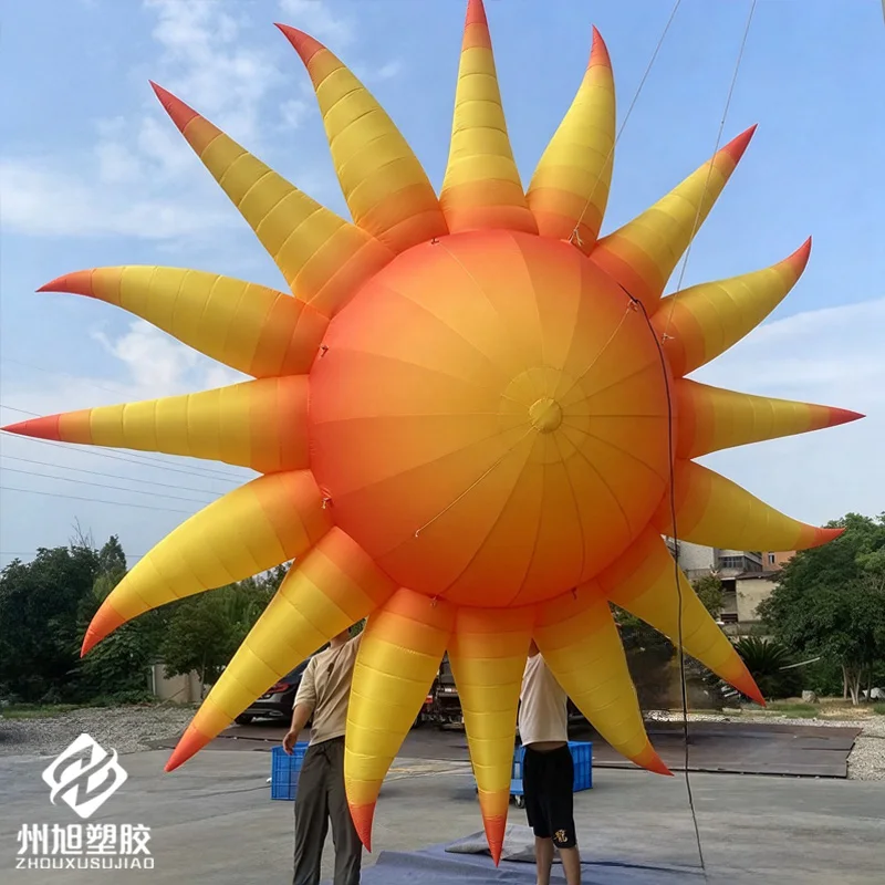 Inflatable sunflowers, solar balls for technological space party stage decoration, stage decoration