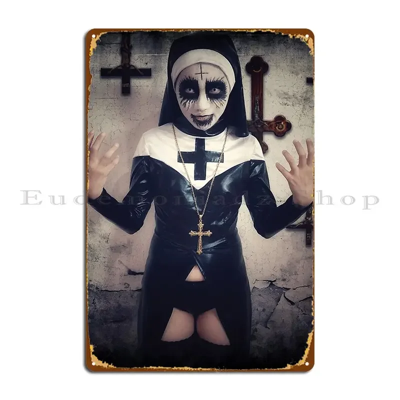 Satanic Nun 2 Metal Sign Poster Rusty Cinema Wall Mural Iron Plaques Tin Sign Poster