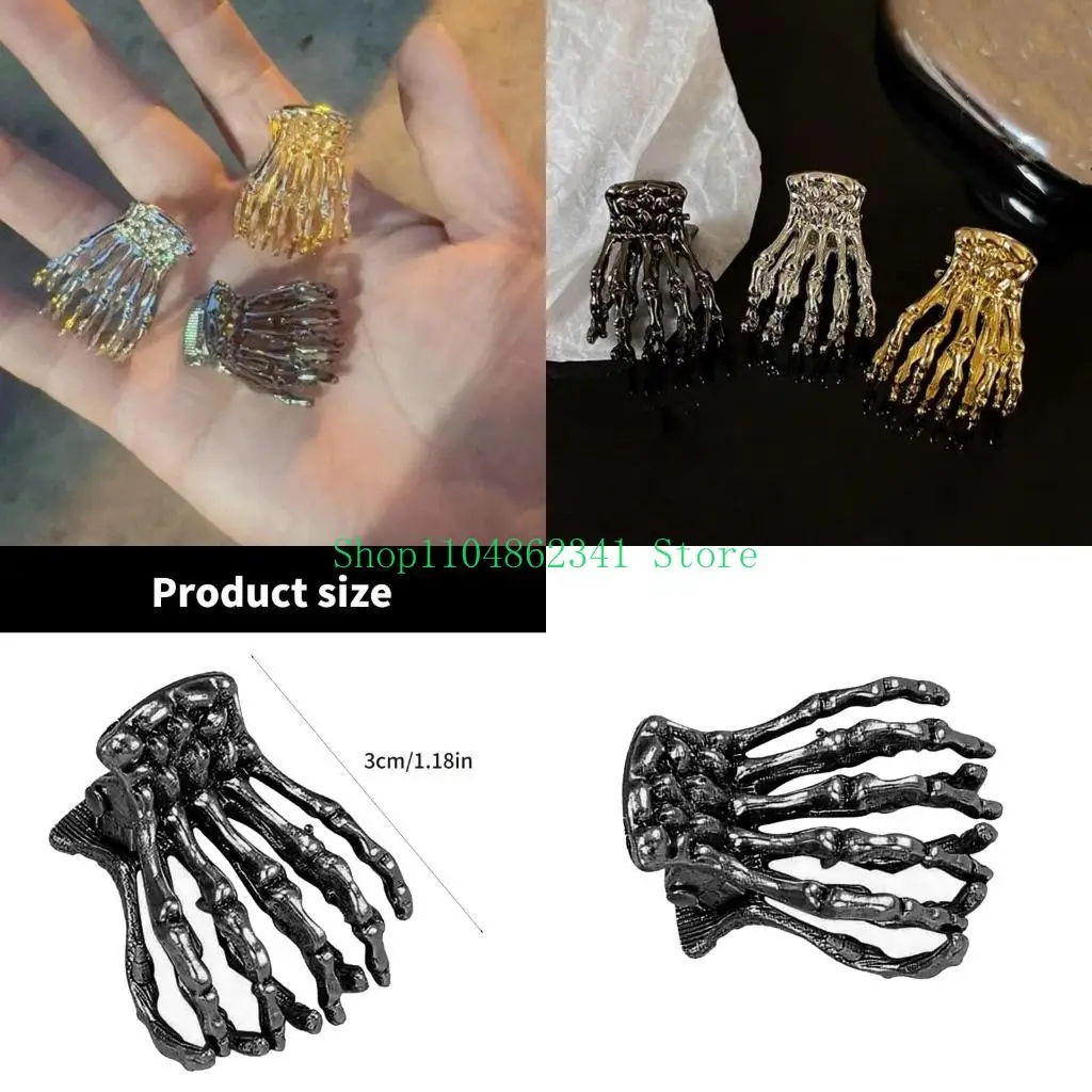 5asd Skeleton Hair Clip Small Hair Claw Clip Fashion Cool Adornment Catch Princess Barrettes Hair Styling Tool Ornaments