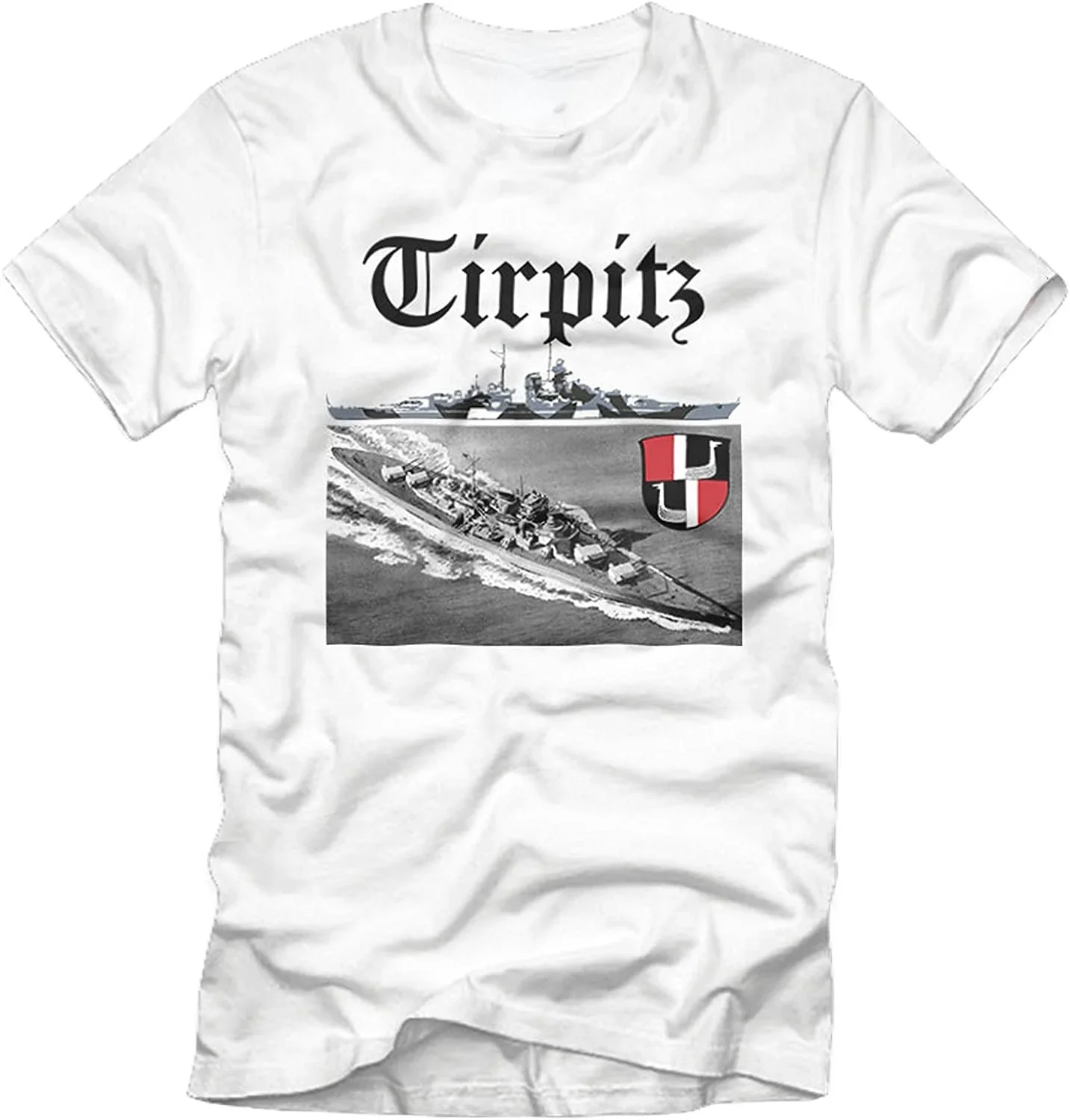 WWII German Navy Bismarck Class Tirpitz Battleship T-Shirt 100% Cotton O-Neck Short Sleeve Summer Casual Mens T-shirt Streetwear