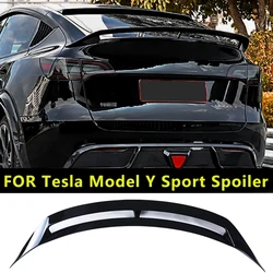 For 2021 -2024 Tesla Model Y Trunk Bright Black and Carbon Fiber Pattern ABS Lid Spoiler Wing Car Tailgate Body Kit Accessories