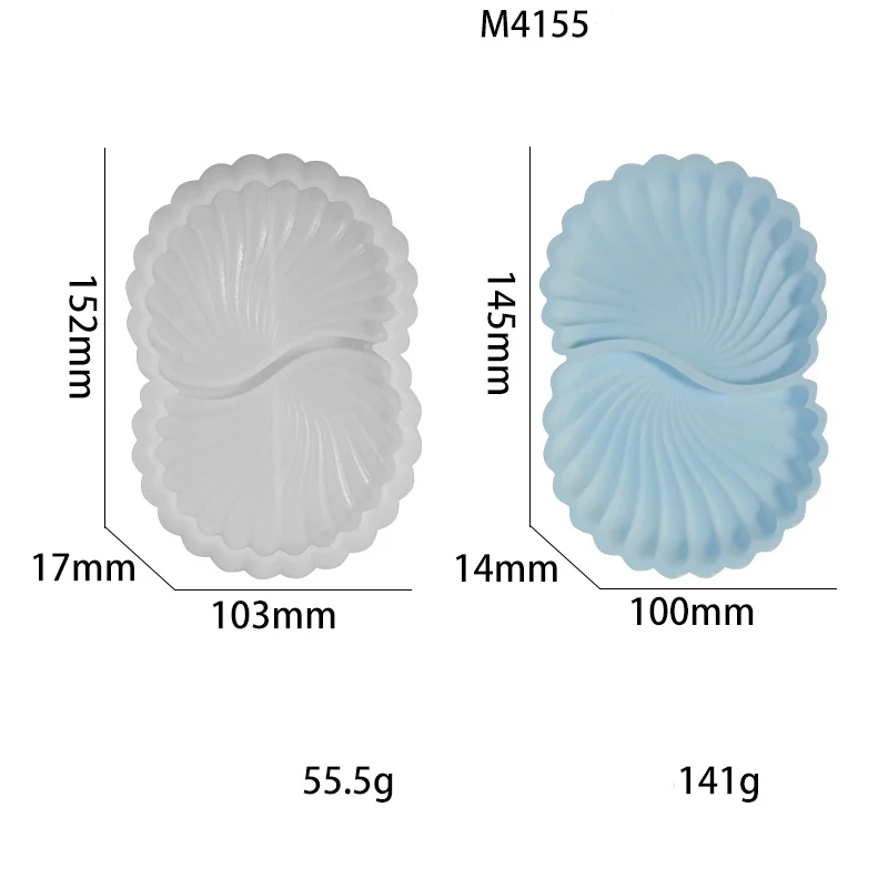 Shell Dish Ornament stampo in Silicone fai da te cemento gesso singolo e doppio anello altalena tavolo resina epossidica stampo decorazione della casa stoccaggio