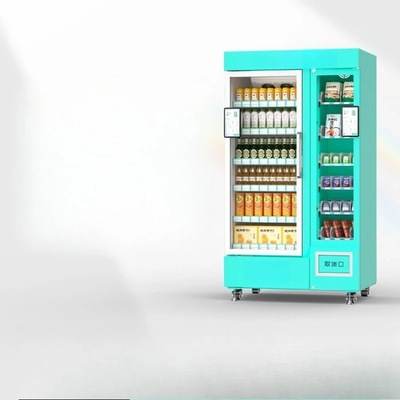 Vending machine, spring door double cabinet unmanned vending machine, self-service snack vending machine