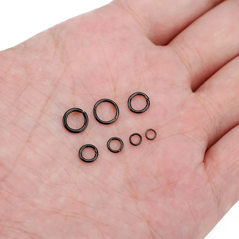 

100pcs Stainless Steel Black Open Jump Ring Connectors for DIY Bracelet Necklace Jewelry Making Accessories Jewelry Supplies