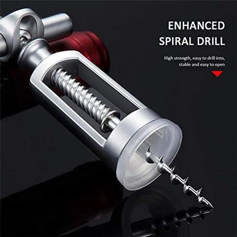 AS94-1 Pcs Zinc Alloy Corkscrew Red Wine Bottle Opener Simple Household Wine Cork Opener Wine Cork Remover Kitchen Drinkware - view 5