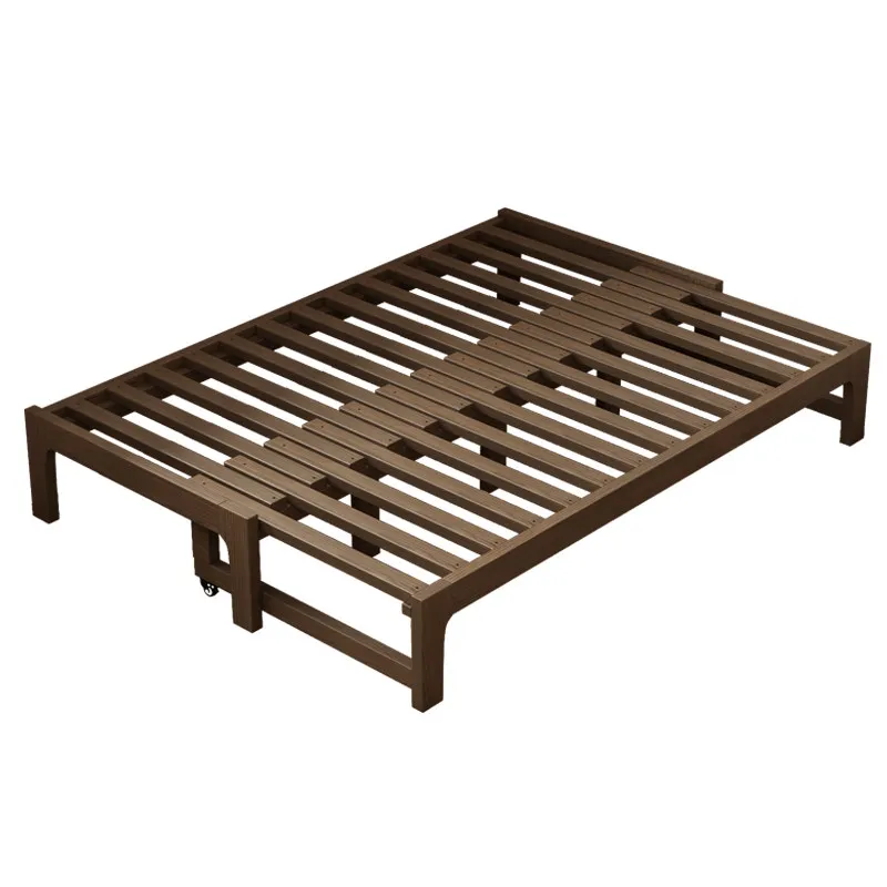 Pull-out bed All solid wood retractable bed Small apartment household living room
