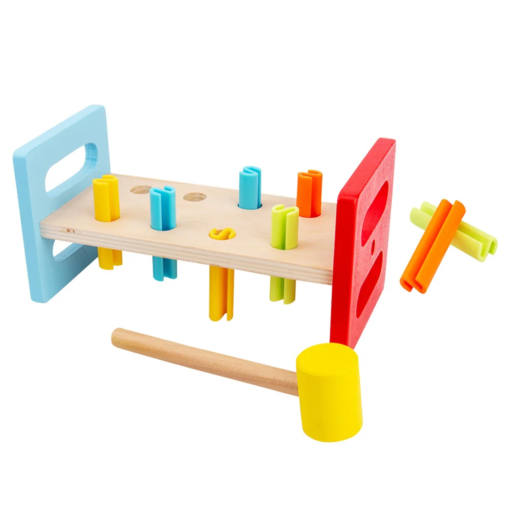 1 مجموعة أطفال اجتز مطرقة خشبية اللعب التعليمية المبكرة الضرب الخلد لعبة الأطفال التدريب التنمية المعرفية قصف #2