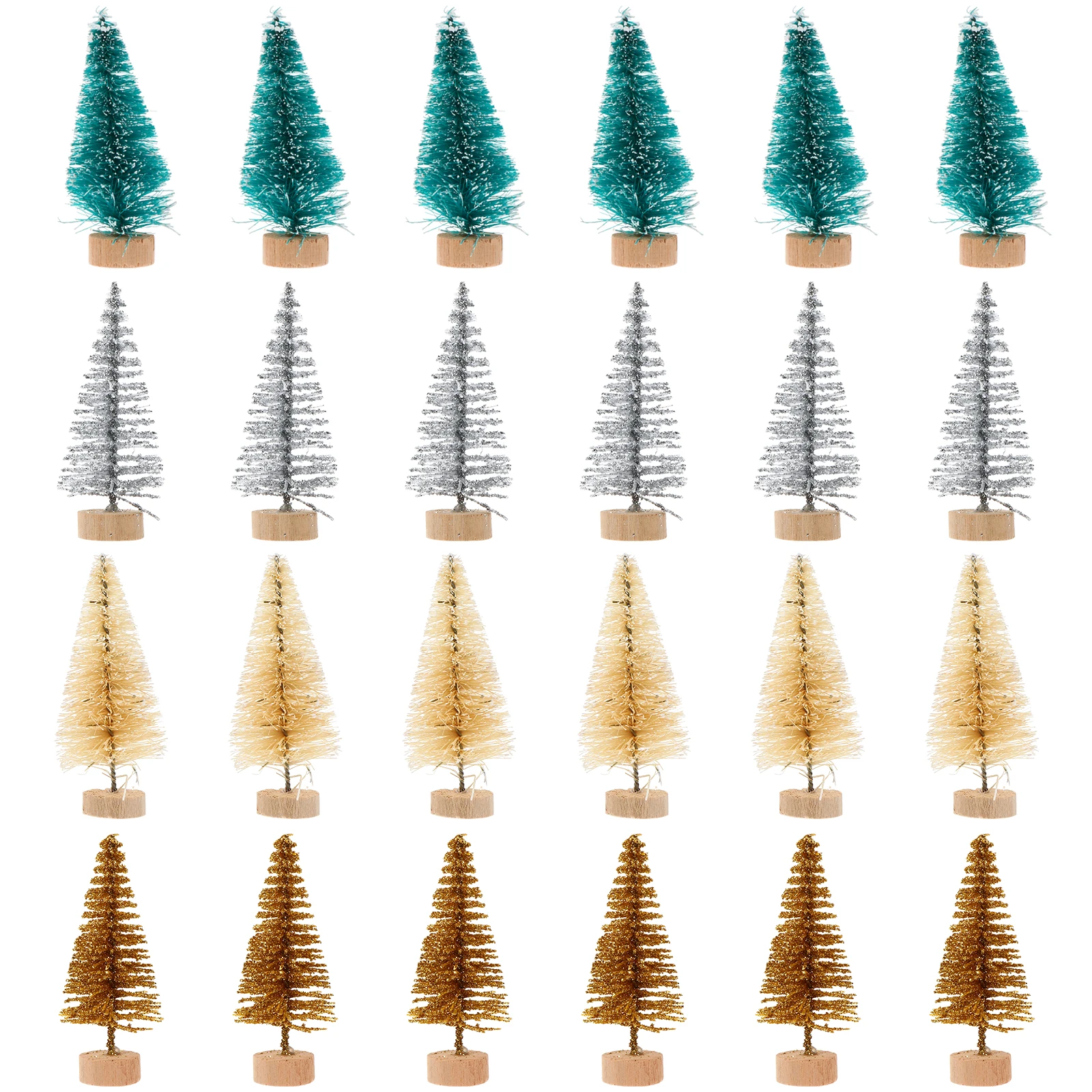 

48pcs Mini Christmas Tree Desk Decoration Creative Pine Tree Ornament Supplies Table Top Holiday Home Office Cafe Decor