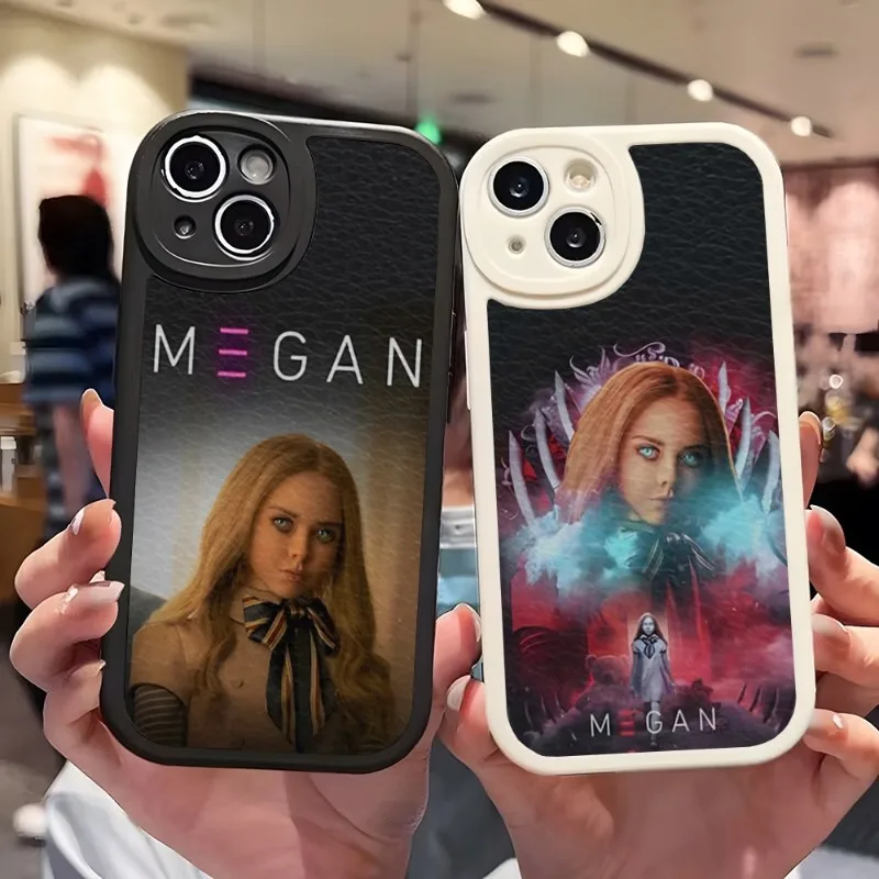 Megan Drawing Doll M3GAN Phone Case For Apple Iphone 13 Pro Max 11 14 12 Mini X Xr Xs 7 6 8 Puls Se Lambskin Silicone Cover